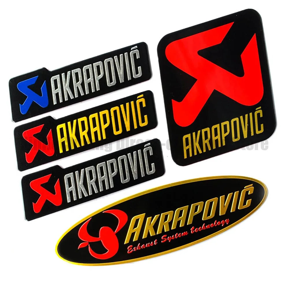 Adesivos de Metal para Escapamento de Motocicleta Akrapovic, Emblemas de Alumínio, Decalques de Logotipo para Silenciador de Moto, Acessórios para Motocicletas
