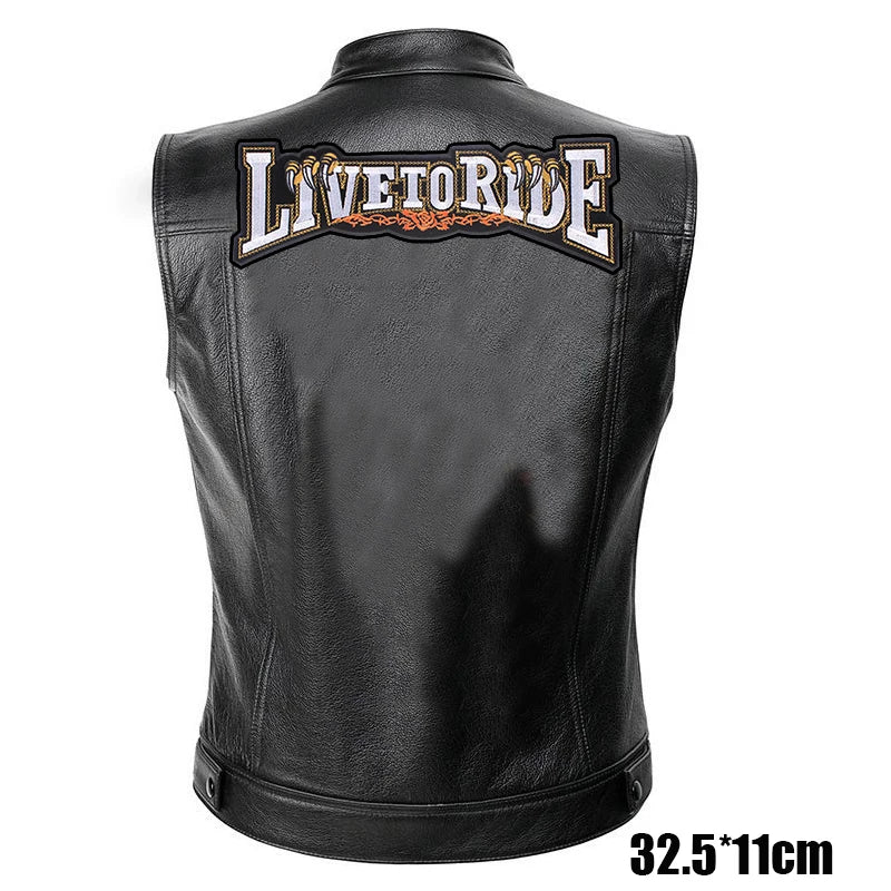 Patches Bordados Grandes para Costurar ou Termocolantes em Couro, Jeans, Roupas, DIY, Motocicleta, Biker, Punk