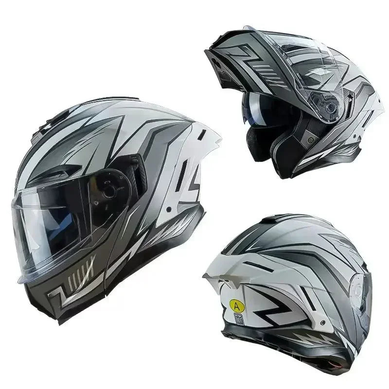 Flip up capacete da motocicleta rosto cheio lente dupla fora de estrada capacete de corrida dos homens cascos para moto capacete de moto dot aprovado