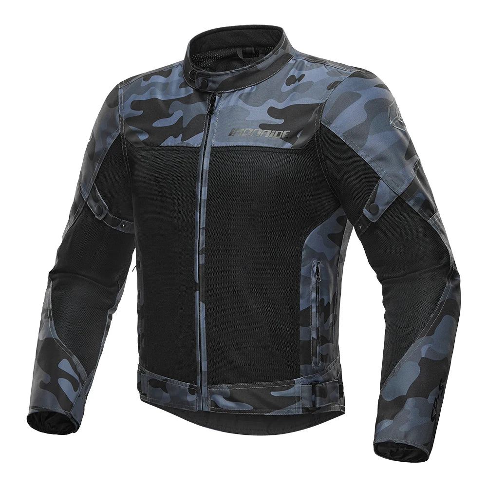 Jaqueta de motocicleta masculina verão respirável corrida motocicleta jaqueta certificação ce proteção equitação roupas listra reflexiva