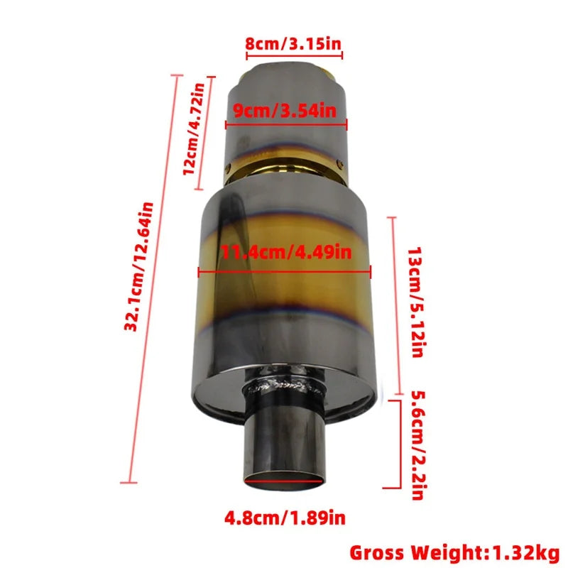 Ponta de escape de aço inoxidável silenciador universal tubo de escape jdm escape de alta qualidade