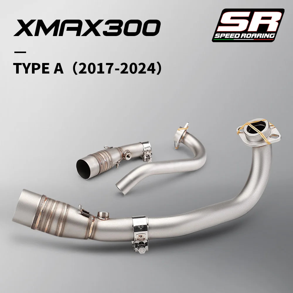 Sistema de escape da motocicleta para xmax300 xmax 250 300 400 2017-2024 tubo de ligação frontal e silenciador