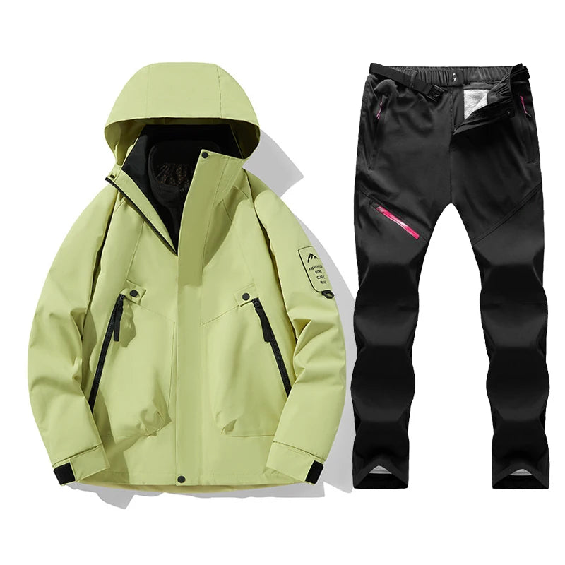 Terno de esqui feminino inverno quente à prova de vento à prova dwindproof água jaqueta de esqui calças femininas esportes ao ar livre casaco de neve calças snowboard wear