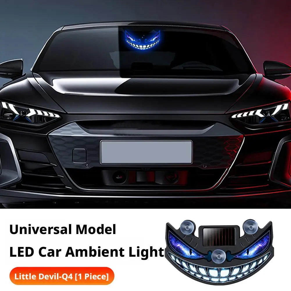 Luz de Advertência LED para Carro, Luz Solar de Olho de Demônio, Luz de Advertência Dinâmica com Efeito de Flash, Luzes de Sinalização de Segurança Universal para Veículos