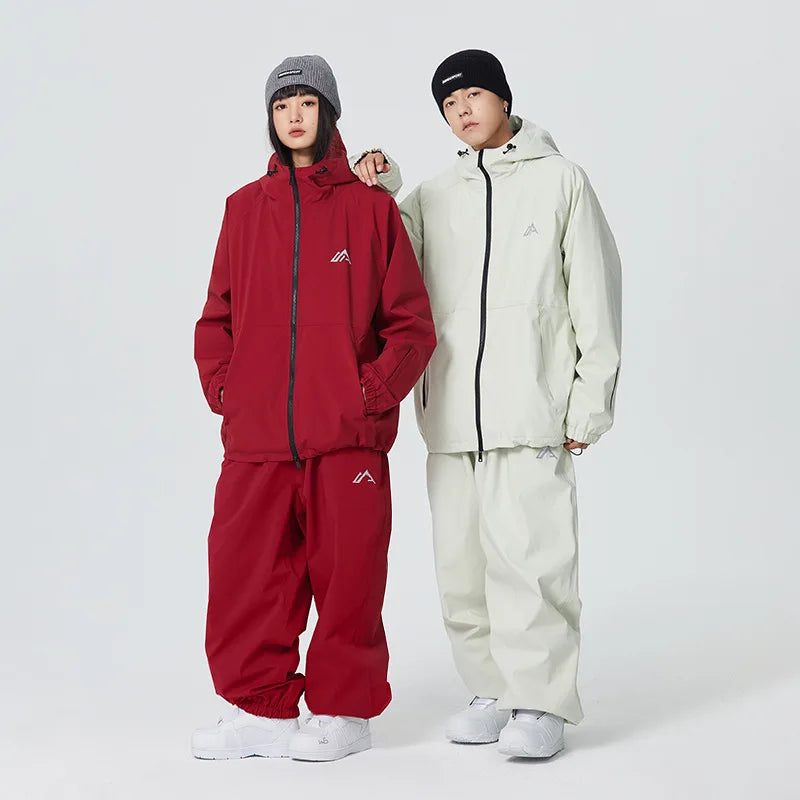 Conjunto de roupa de esqui quente e impermeável SEARIPE para homens e mulheres, jaquetas e calças de inverno, bicicleta de esqui ao ar livre, camping, 2023