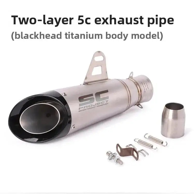 Silenciador de Escape SC de Dupla Camada, Som de Corrida Alto, Muffler Modificado Compatível com Ninja Z250 Z300 ZX10 MT07 MT09 R25 R3 R6