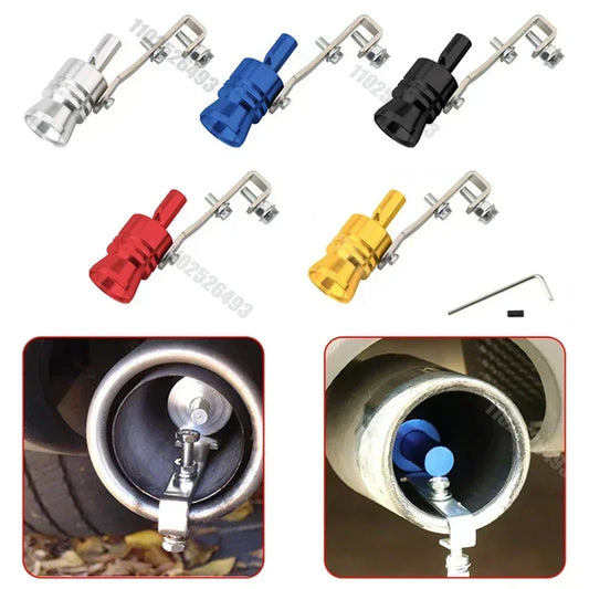 Apito de escape turbo universal, 5 cores, simulador de som de escape modificado, tubo de escape de motocicleta, peças de gerador de som