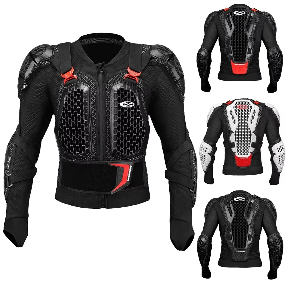 Nova jaqueta de armadura de motocross fora de estrada equipamento de proteção de motocicleta anti acidente peito volta estofamento calças jaqueta de moto ce certificado