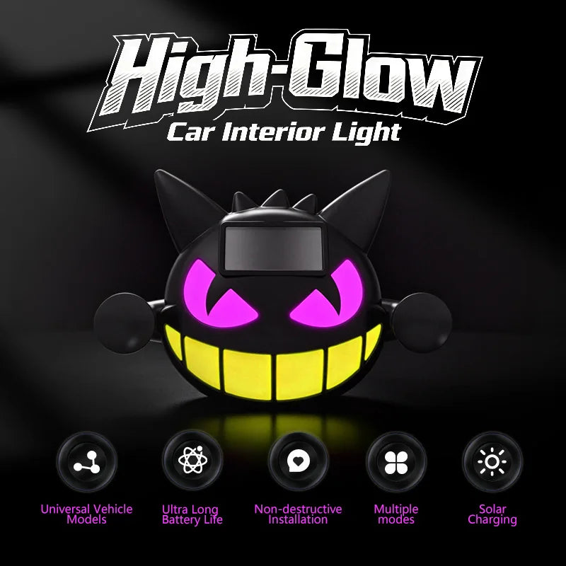Luz de Atmosfera para Carro com Carregamento Sem Fio, Decoração para Interior de Carro, Luz Solar para Janela Traseira em Forma de Triângulo