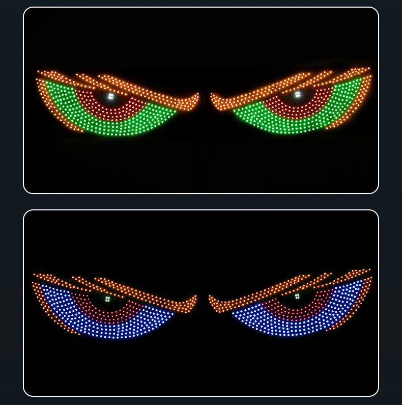 Luz LED RGB Olho do Diabo, 11 Modos, à Prova d'Água, Luz Traseira para Janela, Lâmpada Decorativa Universal para Veículos com Modos de Flash.