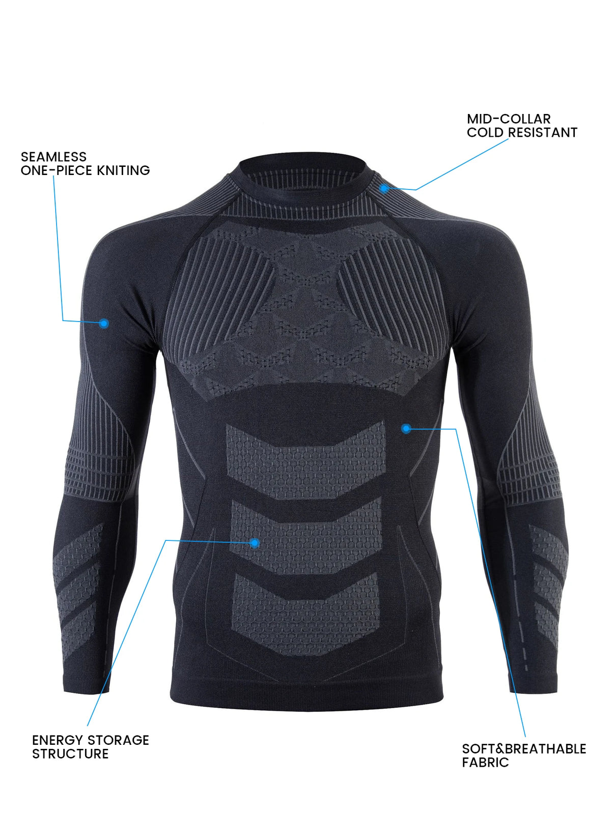 Roupa íntima térmica para homens, conjunto de moletom longo com camada de base forrada de lã e parte superior inferior