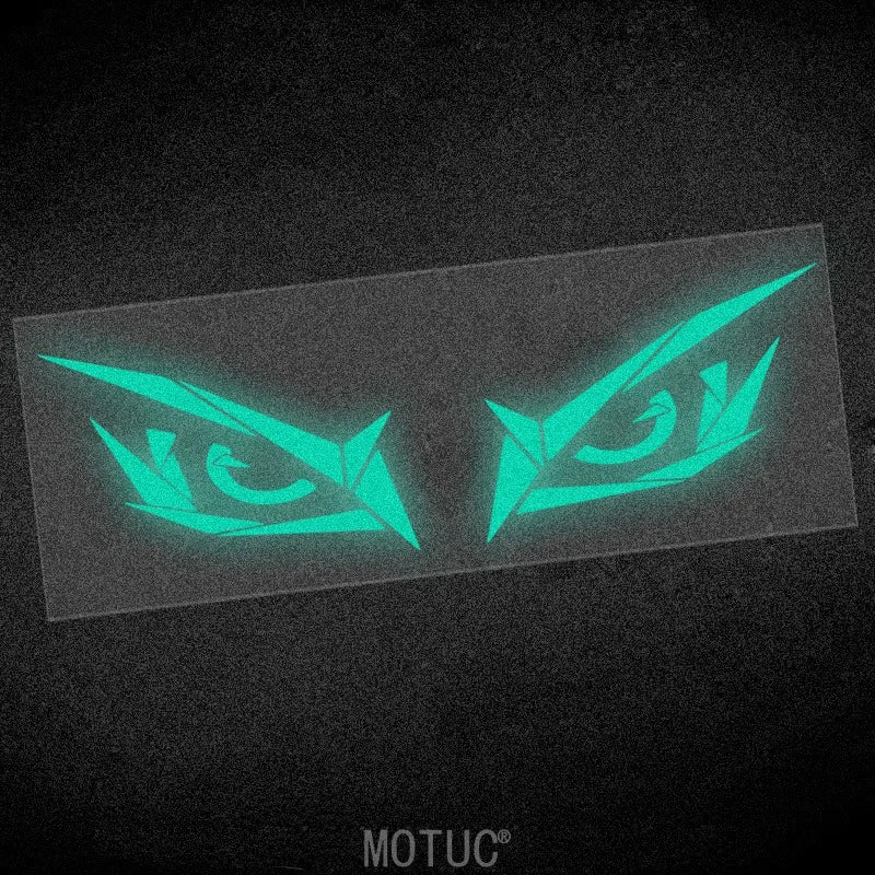 1 Par de Adesivos Criativos Refletivos Olhos de Monstro para Moto, Impermeáveis, para Farol, Tanque de Combustível e Carroceria de Scooter, Decalques de Vinil DIY