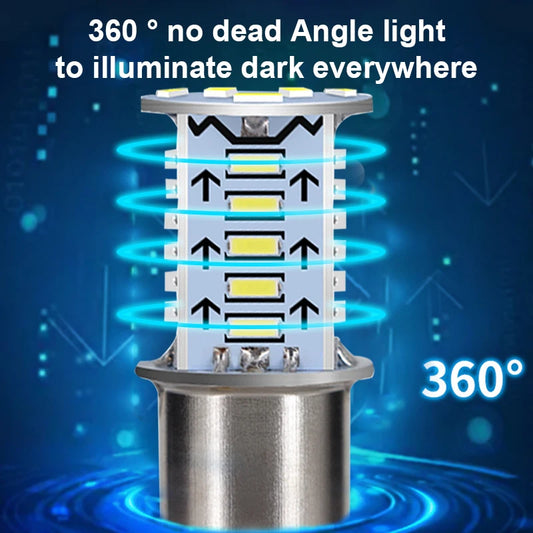 Blalion 2 pçs 1157 led luz de freio estroboscópica bay15d lâmpada 30smd drl água flash invertendo estacionamento sinal volta do carro lâmpada cauda moto