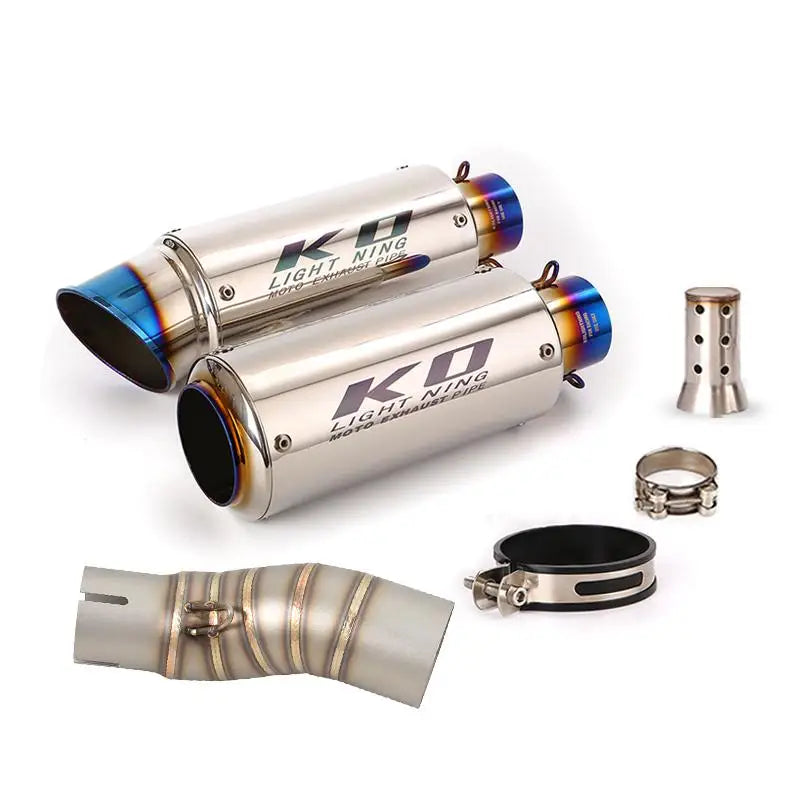 Tubo de escape para motocicleta CFMOTO, aço inoxidável, deslizamento, DB Killer removível, Escape Mid Link, DB Killer, 51mm, 2022 a 2024