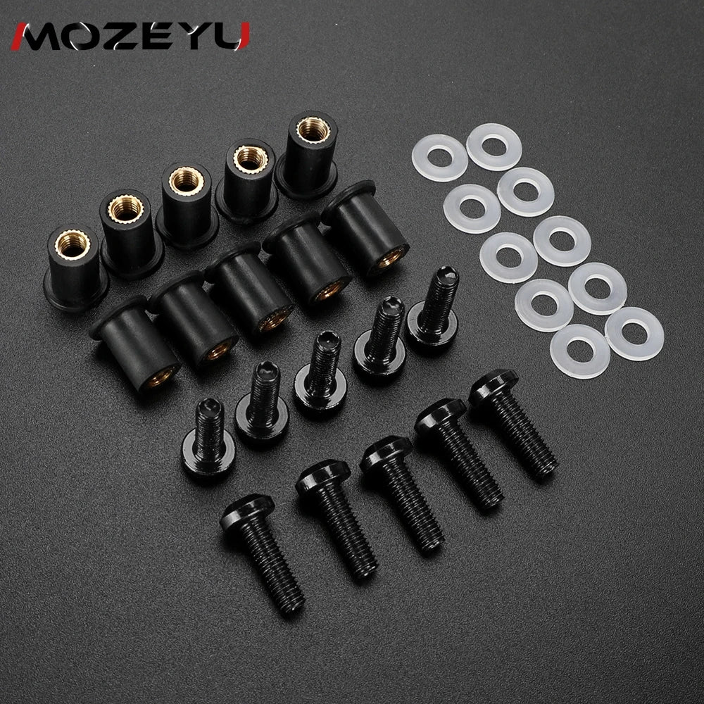 M5 10 pçs parafusos de carenagem kits fixadores parafuso pára-brisa 2024 para bajaj pulsar 150 clássico 150 DTS-i ns160 ns200 rs200 ct100 150 ns
