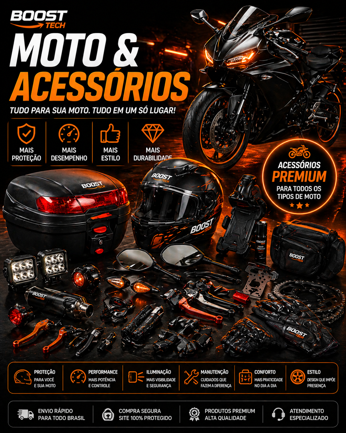 Acessórios para moto