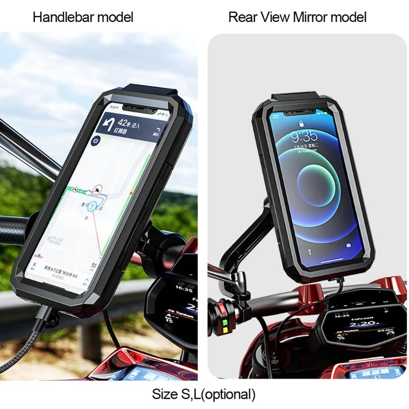 Waterproof Phone Case para bicicleta e motocicleta, celular Mount Bag, moto, scooter, suporte do telefone, guidão, espelho retrovisor, 3 a 8"