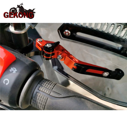 Motocicleta dobrável extensível cnc moto ajustável alavancas de freio embreagem handbar final apertos apto para bajaj pulsar 200 ns/200 rs/200 a