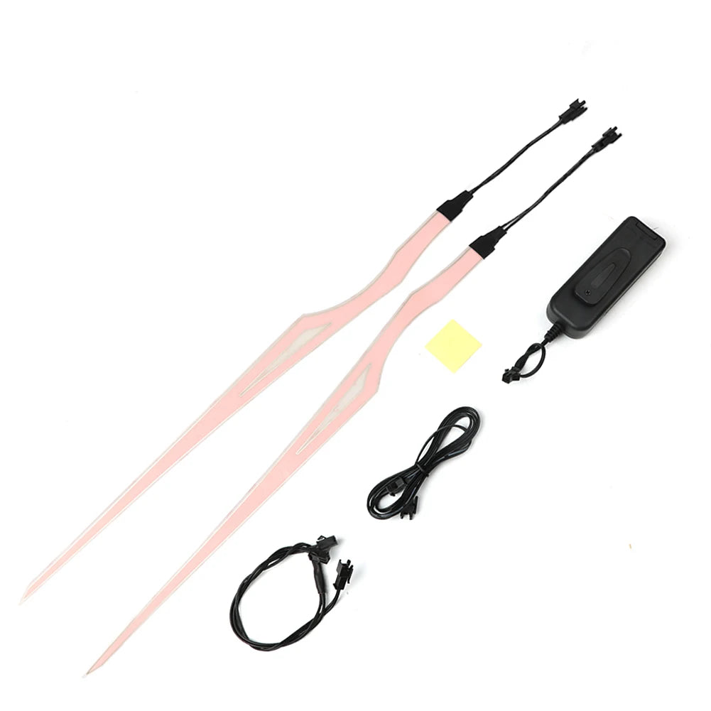2Pcs Motorcycle Helmet Light Strip LED EL Cold Light Night Riding Signal Luminous Modified Sticker Waterproof
