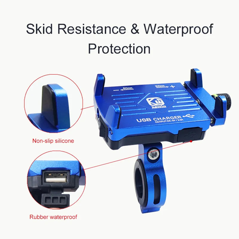 Motorcycle Phone Holder With 2.5A/QC3.0 3A USB Fast Charger Switch Motorcycle Mobile Stand for Cell Phone Holder Support Bike