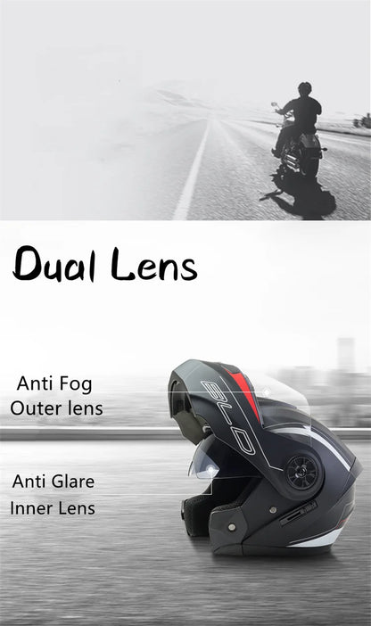 Bld modular lente dupla capacete da motocicleta segurança downhill flip up capacetes profissional motocross corrida rosto cheio casco moto