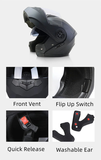 Bld modular lente dupla capacete da motocicleta segurança downhill flip up capacetes profissional motocross corrida rosto cheio casco moto