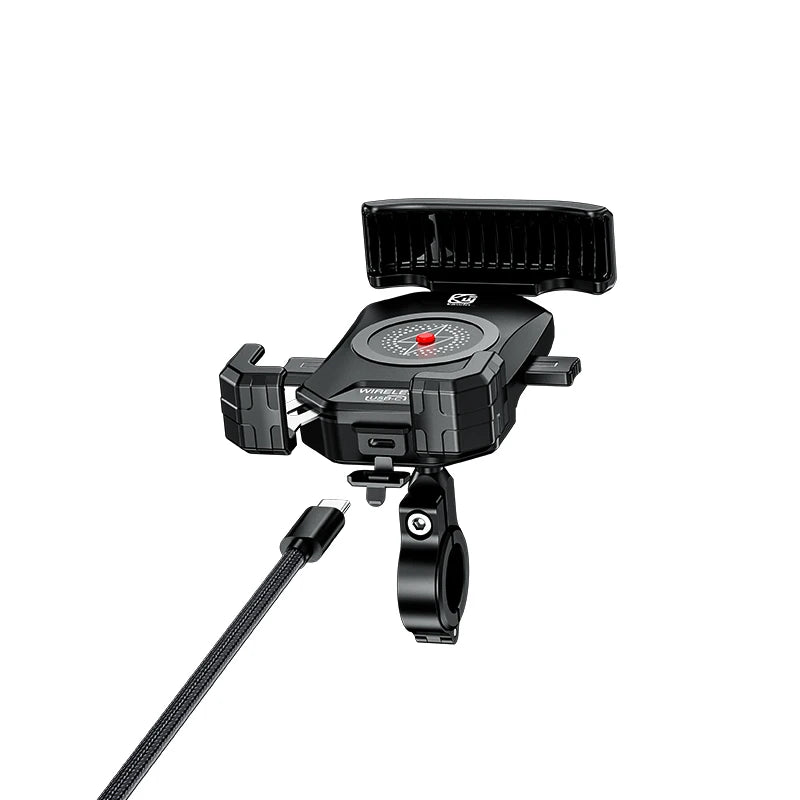Motorcycle Phone Holder 15W Wireless Charger QC3.0 USB Charging Mount Stand Handlebar Smartphone Bracket Bike Cellphone Support