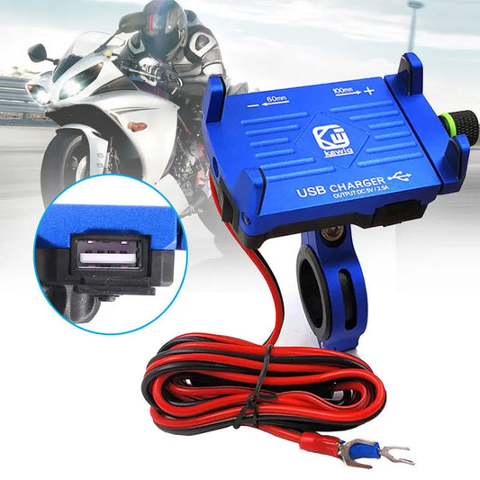 Suporte do telefone móvel da motocicleta com carregador usb para moto guiador suporte gps 6.5 ''suporte de montagem do telefone celular