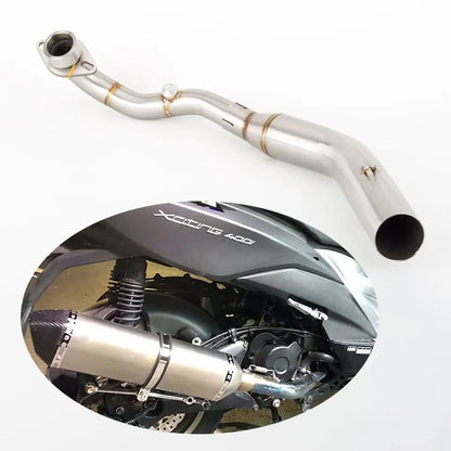 Escapamento Modificado para Motocicleta, Tubo de Ligação Frontal para Kymco Xciting 400 e Xciting s400i