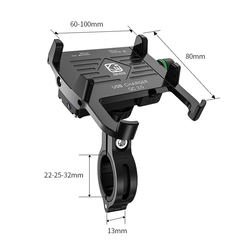 Motorcycle Phone Holder With 2.5A/QC3.0 3A USB Fast Charger Switch Motorcycle Mobile Stand for Cell Phone Holder Support Bike
