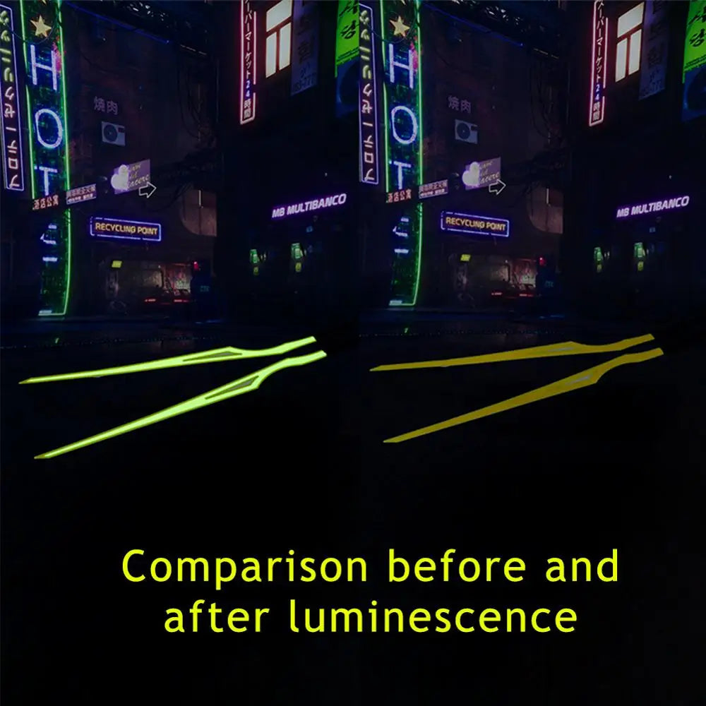 2Pcs Motorcycle Helmet Light Strip LED EL Cold Light Night Riding Signal Luminous Modified Sticker Waterproof