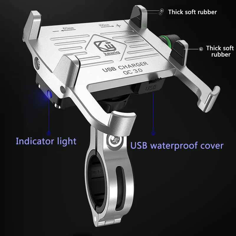 Motorcycle Phone Holder With 2.5A/QC3.0 3A USB Fast Charger Switch Motorcycle Mobile Stand for Cell Phone Holder Support Bike