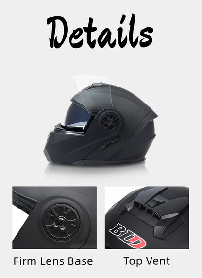 Bld modular lente dupla capacete da motocicleta segurança downhill flip up capacetes profissional motocross corrida rosto cheio casco moto