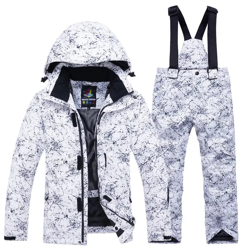 Traje térmico infantil, traje de esqui para meninos e meninas, conjunto de jaqueta de esqui à prova de vento, à prova d'água, jaqueta de neve para inverno