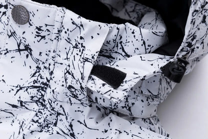 Traje térmico infantil, traje de esqui para meninos e meninas, conjunto de jaqueta de esqui à prova de vento, à prova d'água, jaqueta de neve para inverno