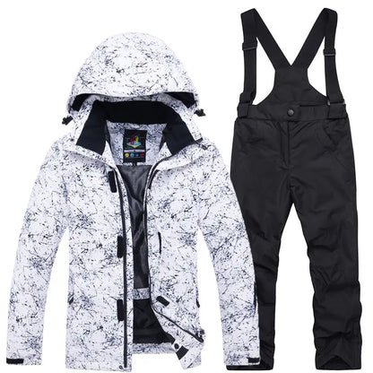 Traje térmico infantil, traje de esqui para meninos e meninas, conjunto de jaqueta de esqui à prova de vento, à prova d'água, jaqueta de neve para inverno