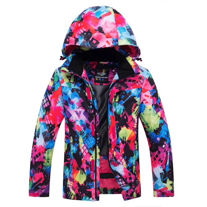 Traje térmico infantil, traje de esqui para meninos e meninas, conjunto de jaqueta de esqui à prova de vento, à prova d'água, jaqueta de neve para inverno