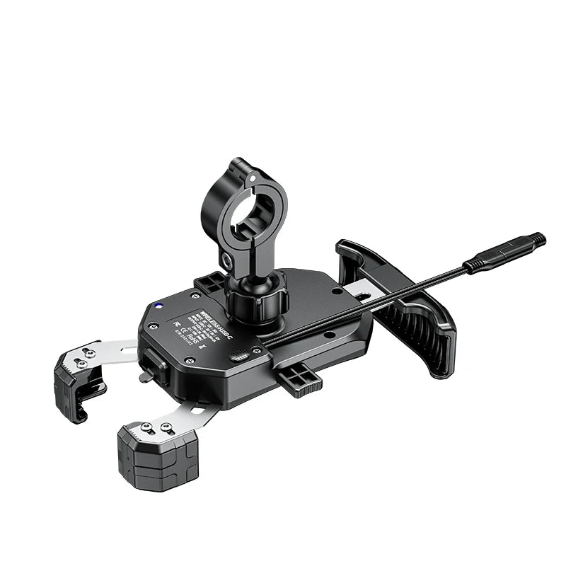 Motorcycle Phone Holder 15W Wireless Charger QC3.0 USB Charging Mount Stand Handlebar Smartphone Bracket Bike Cellphone Support