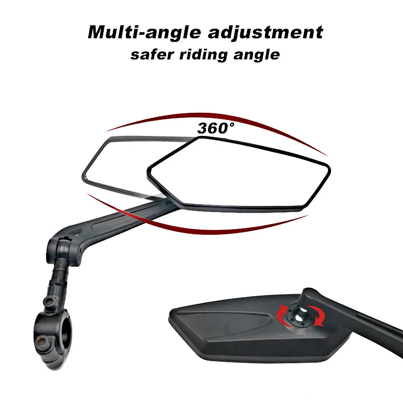 Espelho retrovisor da bicicleta ciclismo claro ampla gama de visão traseira refletor retrovisor ajustável guiador esquerda direita espelho