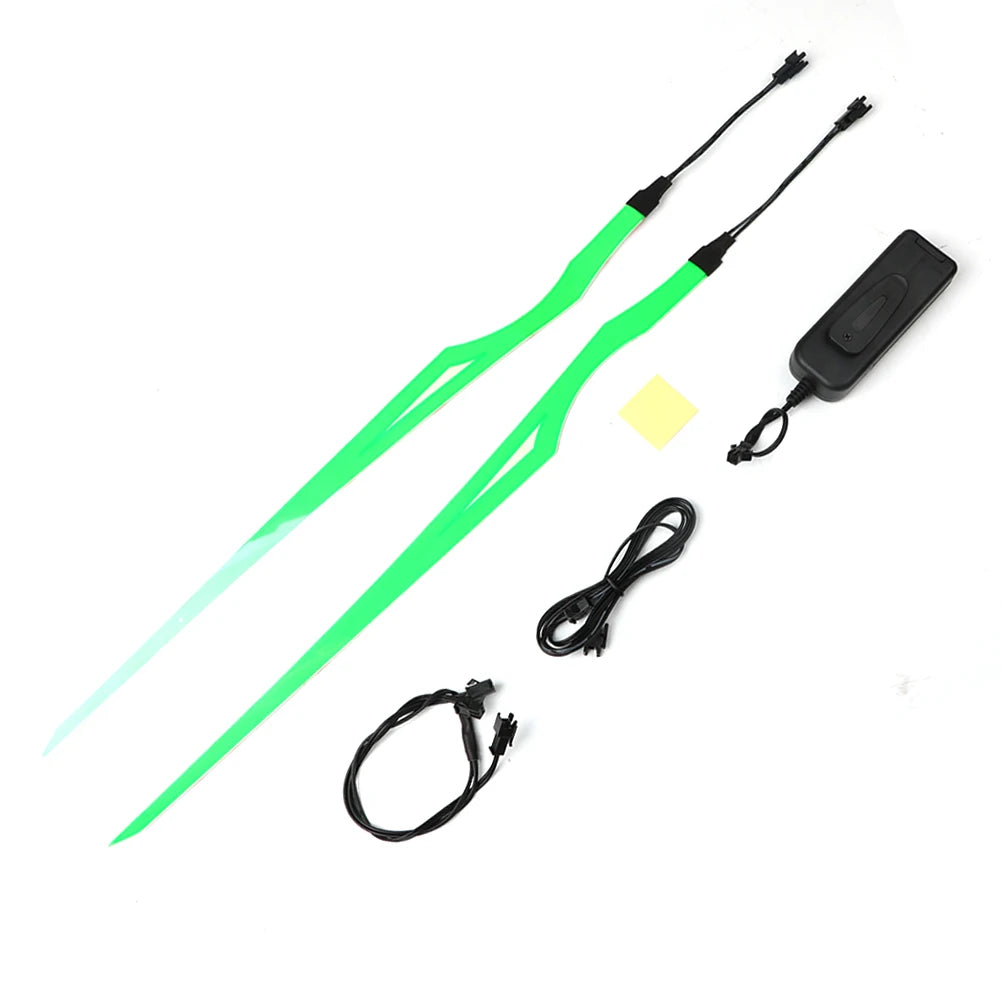 2Pcs Motorcycle Helmet Light Strip LED EL Cold Light Night Riding Signal Luminous Modified Sticker Waterproof