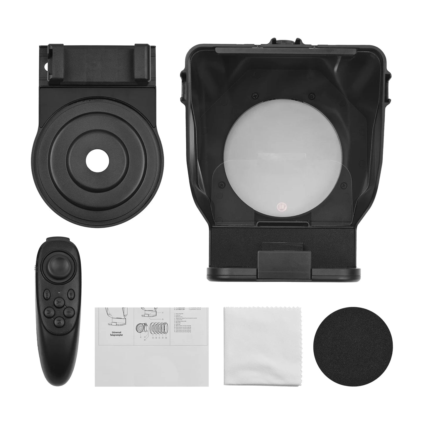 Andoer Portable Smartphone Teleprompter Prompter with Phone Holder Remote Control for Video Recording Live Streaming Interview