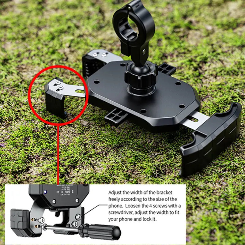 Motorcycle Phone Holder 15W Wireless Charger QC3.0 USB Charging Mount Stand Handlebar Smartphone Bracket Bike Cellphone Support