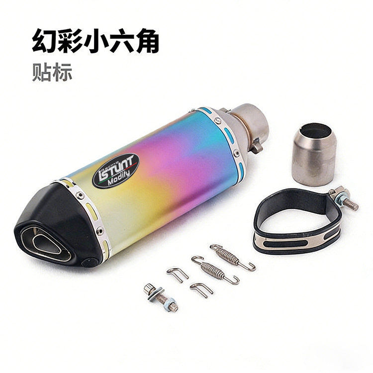 NINJA400 Ninja 250 R3 ZX6R Huanglong 600 Motorcycle Sports Car Modified Universal Small Hexagon Exhaust Pipe