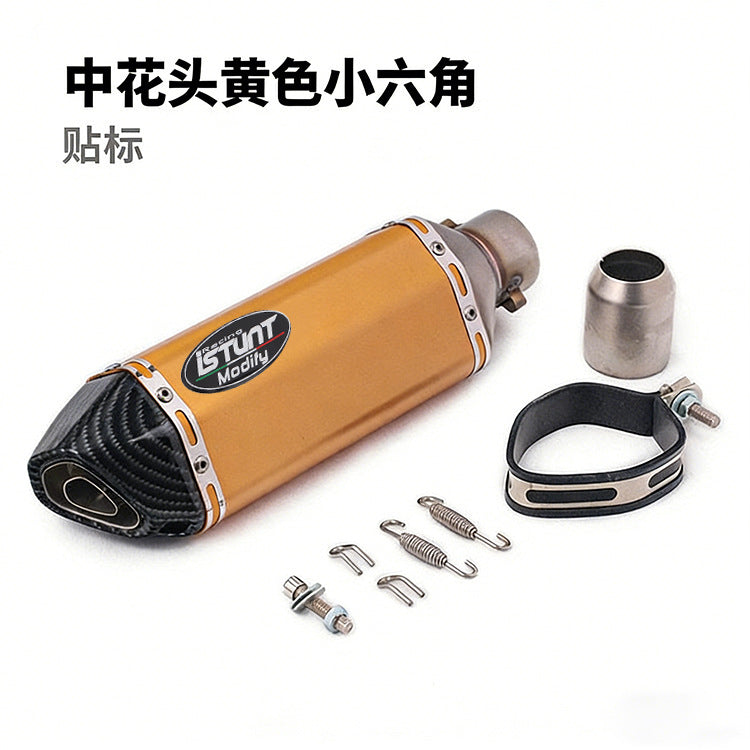 NINJA400 Ninja 250 R3 ZX6R Huanglong 600 Motorcycle Sports Car Modified Universal Small Hexagon Exhaust Pipe