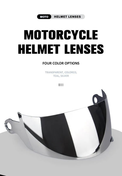 Uchoose lente do capacete da motocicleta facelift capacete lente especial espelho transparente preto cor espelho prata lente pacote