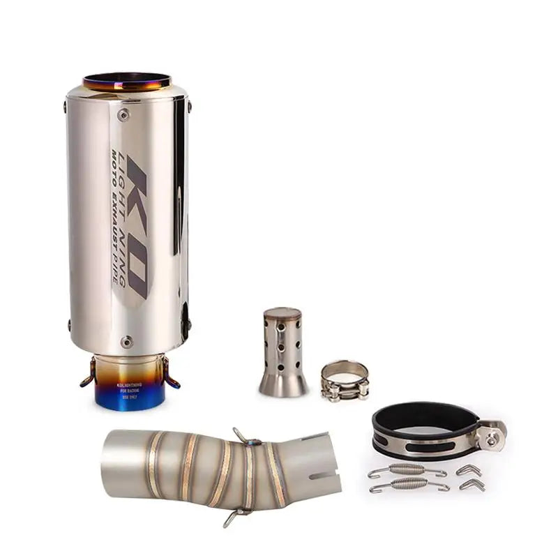 Tubo de escape para motocicleta CFMOTO, aço inoxidável, deslizamento, DB Killer removível, Escape Mid Link, DB Killer, 51mm, 2022 a 2024