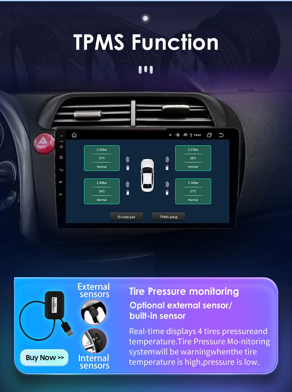 Hizpo Car Autoradio For Honda Civic Hatchback 2005 - 2011 Multimedia Player 2din Android Auto Carplay GPS Navigation 8+128G DSP