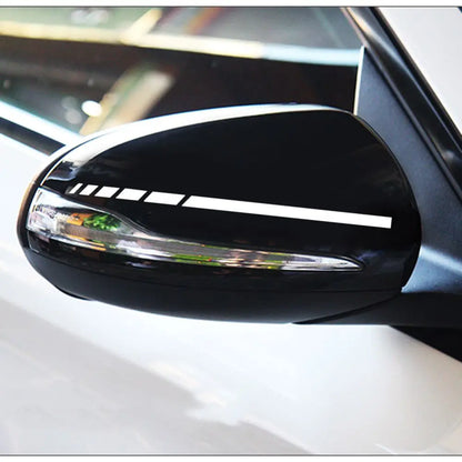 Espelho Retrovisor Side Adesivo, Vinyl Stripe Emblema, Decalque do carro, Acessórios de Decoração do carro, Preto, Branco, Vermelho, Azul, 20x0.7cm, 4pcs por conjunto
