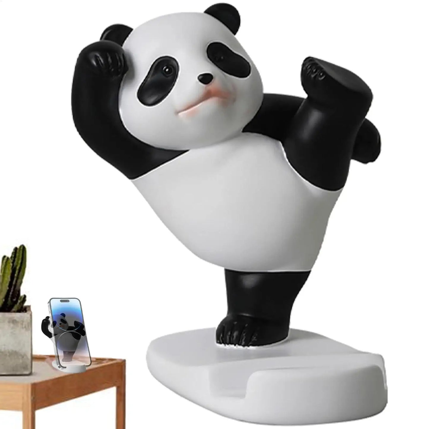 Suporte de Celular Universal Criativo em Forma de Panda para Decoração de Mesa de Escritório em Casa