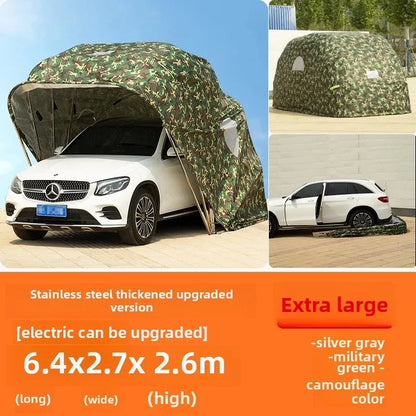 Carport Dobrável Automático Personalizado de Qualquer Tamanho, Abrigo Impermeável para Carros, Garagem Móvel, Abrigo Externo para Estacionamento, Tecido Oxford Durável
